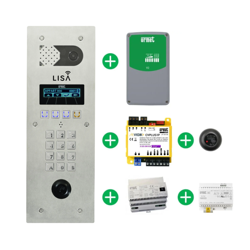 PACK LISA 2LT25 1P interphone 2 fils avec tous les accessoires