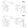 Schéma dimensions ventouse électromagnétique avec poignées pour profils de portes carrés ou non entre 40 et 80 mm