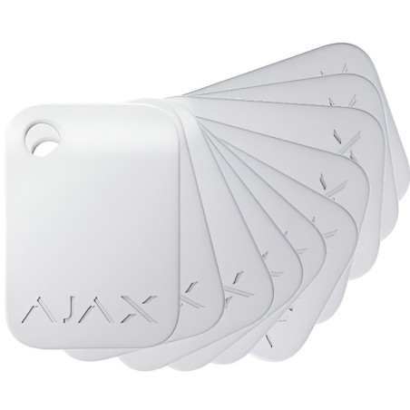 AJAX - Lot de 10 badges Tag (blancs) Confodis