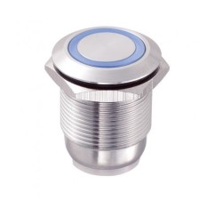 ELKA - Bouton poussoir inox LED bleu