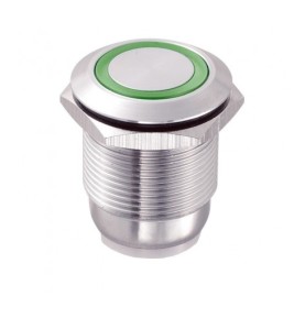 ELKA - Bouton poussoir inox LED vert