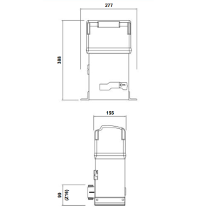 schéma opérateur FAAC 746 C avec dimensions | Confodis